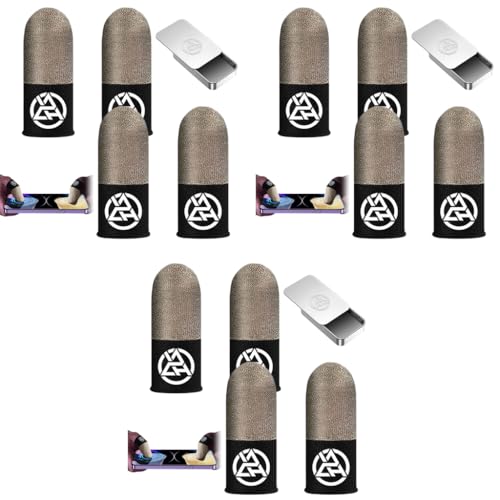 ZORBES® 12PCS Gaming Finger Sleeves, Cot Gaming Finger Sleeves, High Sensitivity Silver Fiber Gaming Finger Sleeves for Mobile Game, Pubg, Cod, Freefire & Fortnite ZORBES® 12PCS Gaming Finger Sleeves, Cot Gaming Finger Sleeves, High Sensitivity Silver Fiber Gaming Finger Sleeves for Mobile Game, Pubg, Cod, Freefire & Fortnite